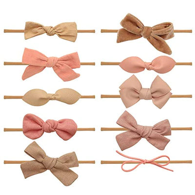 Baby Headbands 5 Piece Sets | Soft Cloth Bows for Comfort and Style
