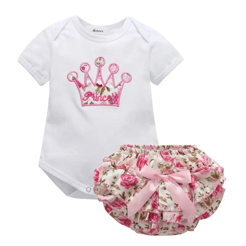 Charming Baby Girls Floral Princess Set | Short Sleeve Elegance for Summer Days itsykitschycoo