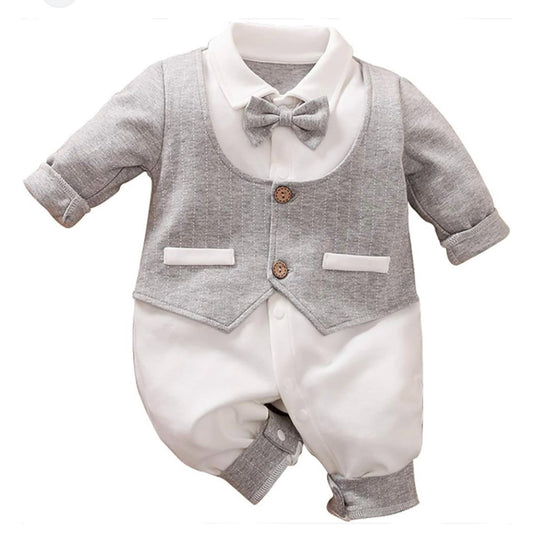 Elegant Baby/Toddler Bowtie Romper | Dapper Style for Little Ones