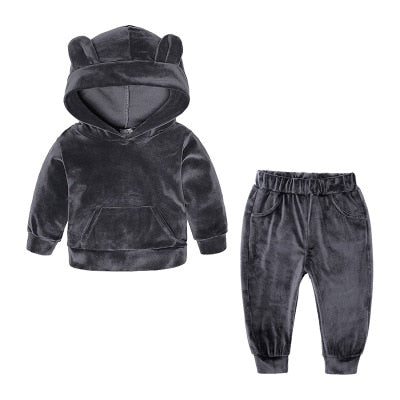 Toddler Velour Tracksuit | Casual Hooded Sets itsykitschycoo