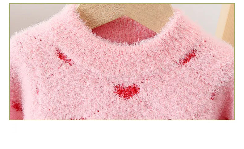 Fuzzy Sweater Valentines Heart Dress | Knit Material