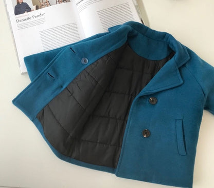 Long Double Breasted Jacket | Elegant Wool Blend Outerwear for Kids itsykitschycoo