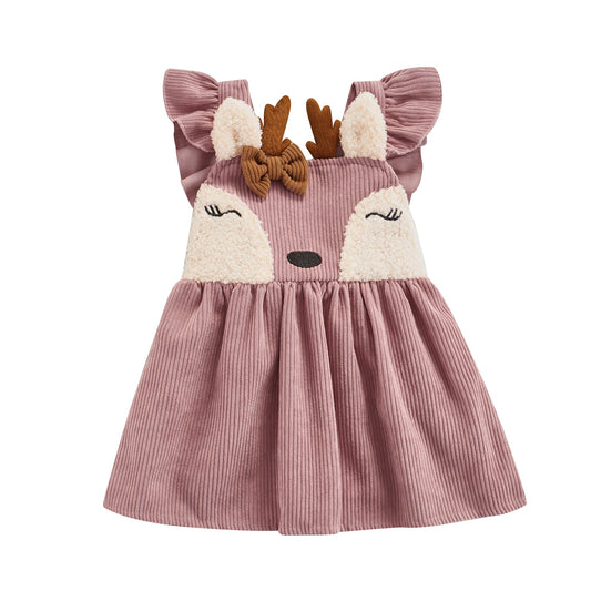 Christmas Reindeer Dress | Festive Corduroy Jumper