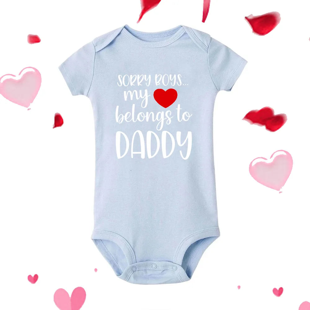 Sorry Boys My Heart Belongs To Daddy Baby Onesie | Valentines Day