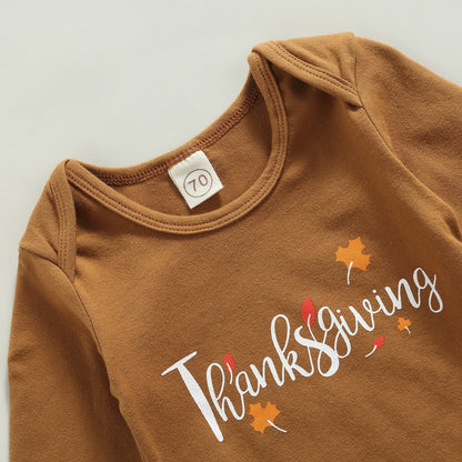 Thanksgiving Day Baby Clothes Set | Long Sleeve Thanksgiving Onesie