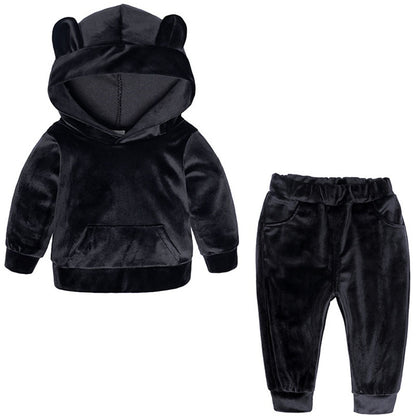 Toddler Velour Tracksuit | Casual Hooded Sets itsykitschycoo