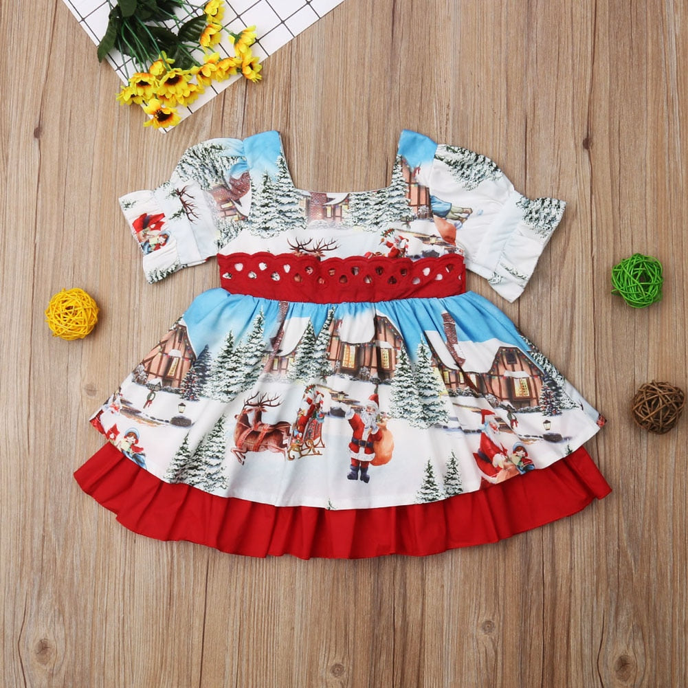Christmas Toddler Girl Dress | 2T-6T Holiday Princess Gown