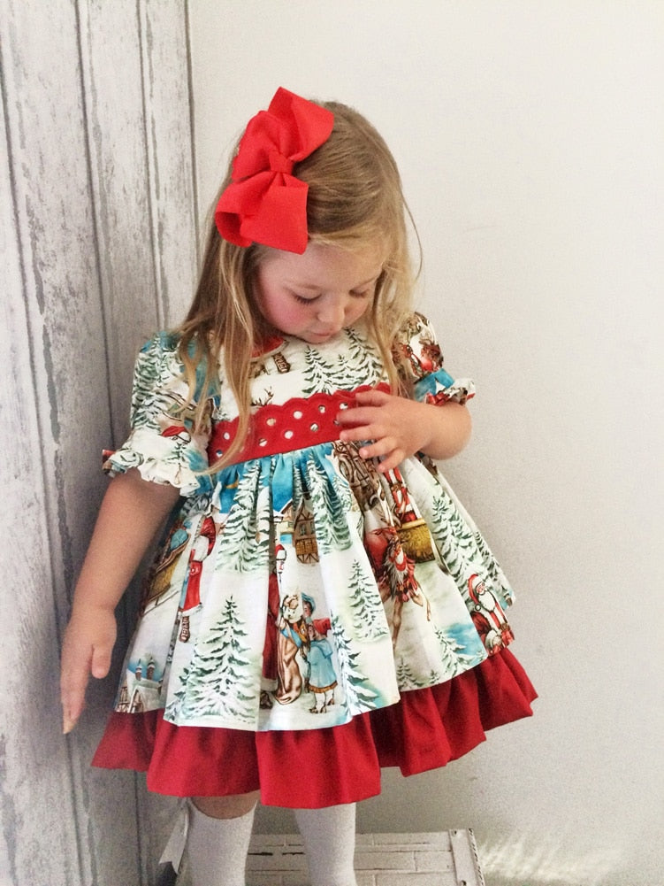 Christmas Toddler Girl Dress | 2T-6T Holiday Princess Gown