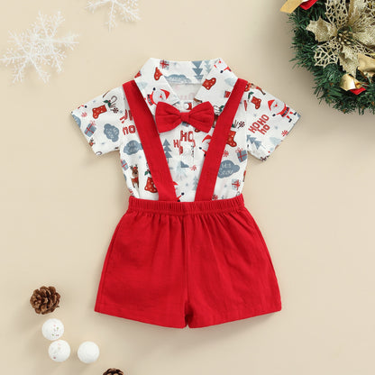 Santa's Little Helper Baby Boys Christmas Outfit | Festive Sets with Bowtie