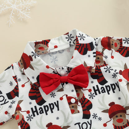 Santa's Little Helper Baby Boys Christmas Outfit | Festive Sets with Bowtie