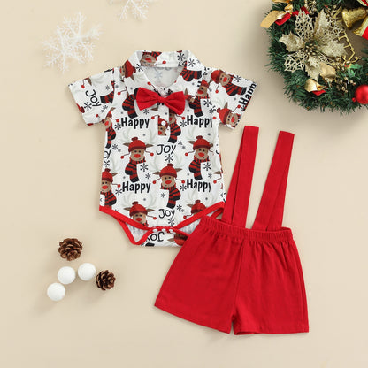 Santa's Little Helper Baby Boys Christmas Outfit | Festive Sets with Bowtie