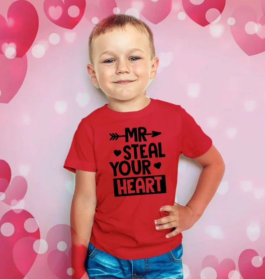 Mr Steal Your Heart T-shirt for Boys | Cotton Blend
