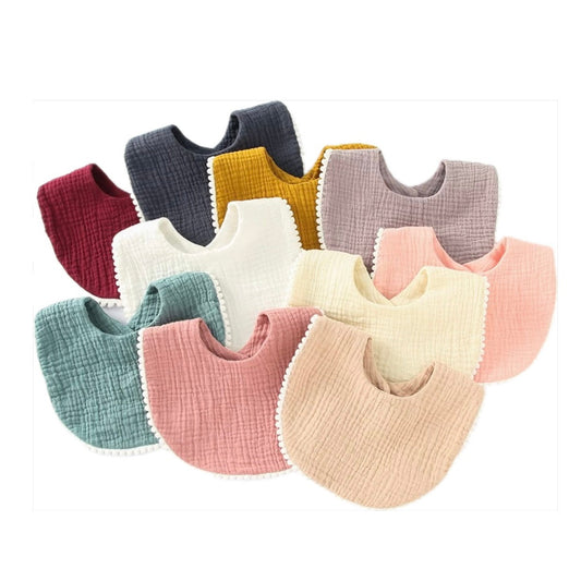 Cotton Gauze Baby Bibs | Soft and Stylish Bibs in 14 Different Designs