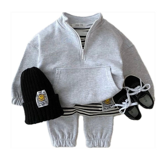 Cute and Cozy Kids Tracksuits | Quarter Zip Sweatshirt & Matching Joggers