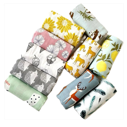 Muslin Baby Swaddle | 100% Cotton | Choose from 36 Charming Prints