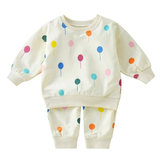 Playful Balloon Print Baby/Toddler Jogger Set | Comfortable and Stylish Cotton Outfit