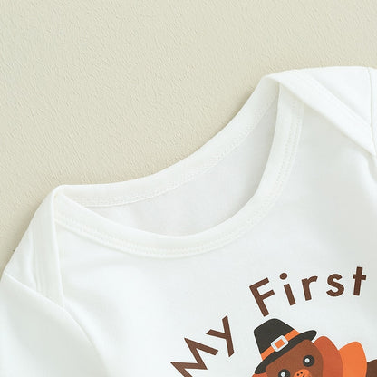 My First Thanksgiving Trio | Baby's Thanksgiving  Romper Set