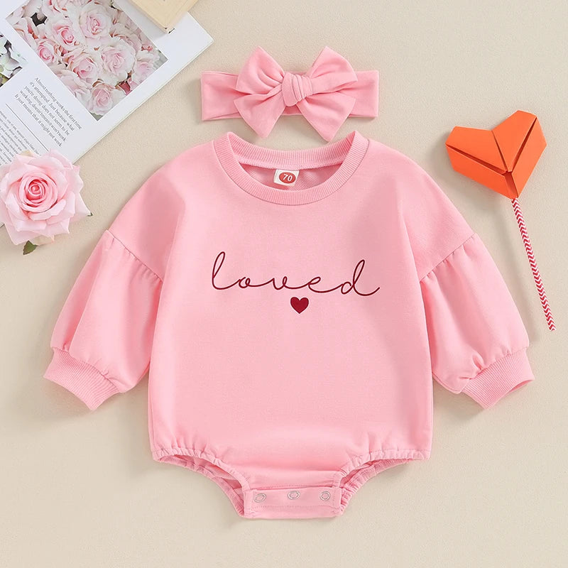 Baby Girls Rompers | Puff Long Sleeve Sweatshirt Set