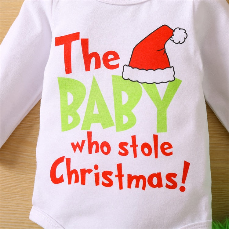 Baby Who Stole Christmas Outfit | Green Fleece Grinch Set