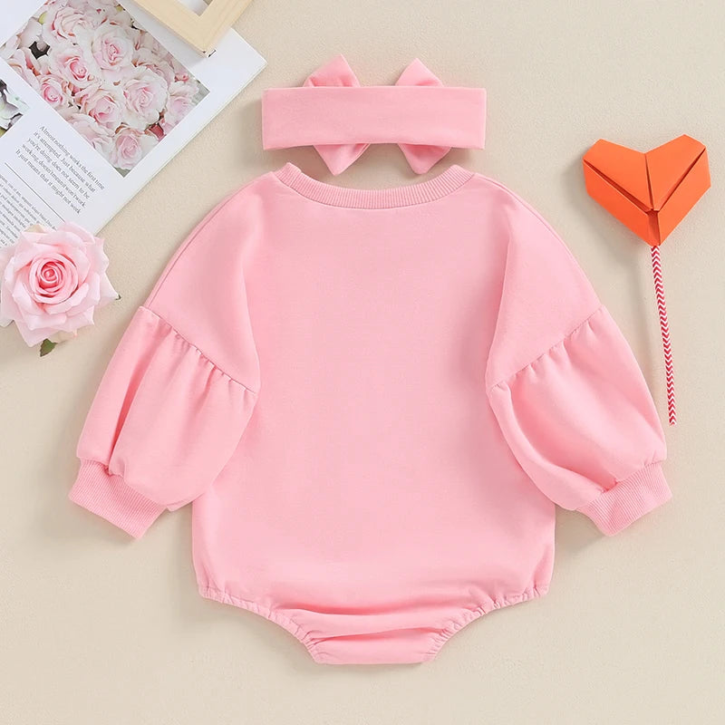 Baby Girls Rompers | Puff Long Sleeve Sweatshirt Set