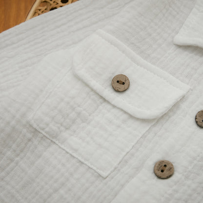 Linen Casual Outfits | Long Sleeve Button Down Shirt & Pants Set