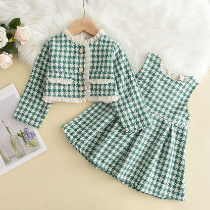 Houndstooth Dress Sets | Classic Style and Comfort for Girls itsykitschycoo