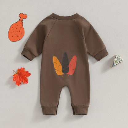 Thanksgiving Day Baby Romper | Adorable Tail Feathers