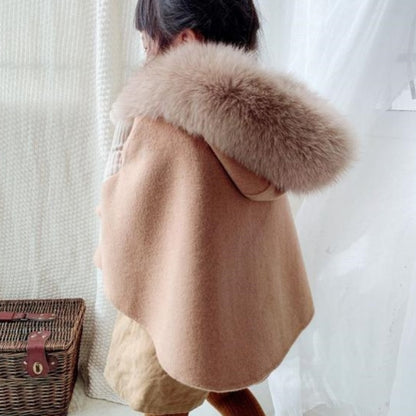 Hooded Poncho Coat | Luxurious Faux Fur | Class and Style for Your Princess itsykitschycoo