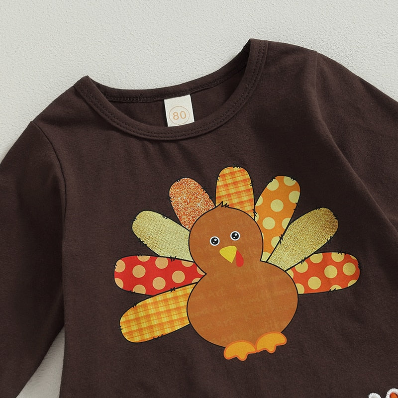 Turkey & Pumpkin Delight Thanksgiving Outfits | Toddler Kid Baby Girls Boutique Style