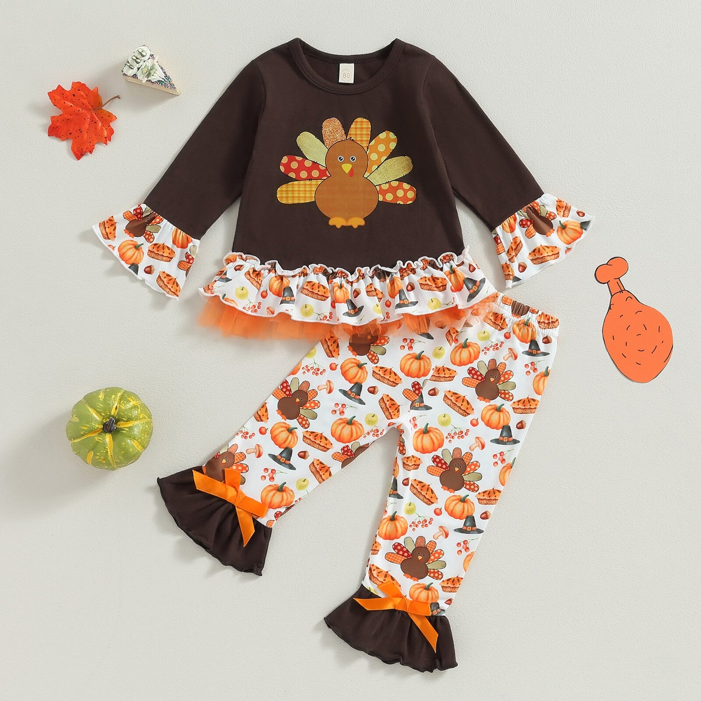 Turkey & Pumpkin Delight Thanksgiving Outfits | Toddler Kid Baby Girls Boutique Style