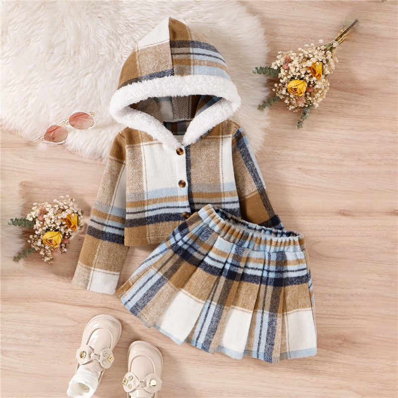 Plaid Skirt and Jacket Set for Girls itsykitschycoo