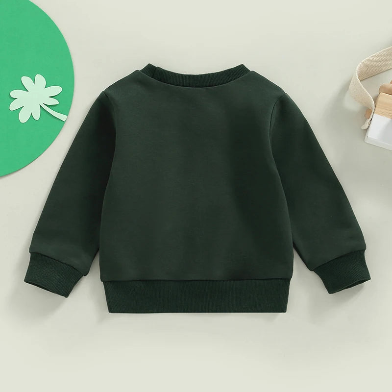 Oversized St. Patrick's Day Letter Printed Sweatshirt | Long Sleeve Top