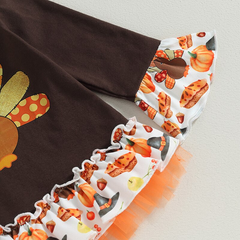 Turkey & Pumpkin Delight Thanksgiving Outfits | Toddler Kid Baby Girls Boutique Style