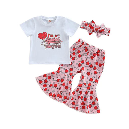 'I'm a Sucker for You' Top and Bell-Bottom Pants Set |Valentines Day Outfit