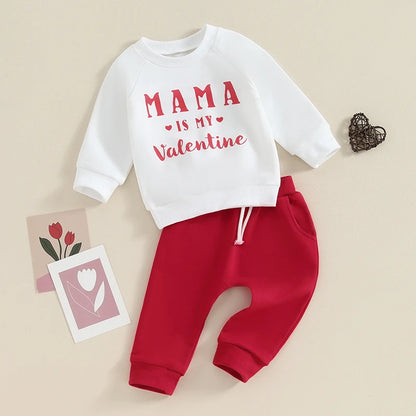 Mama Is My Valentine Baby Set | Sweatshirt and Joggers