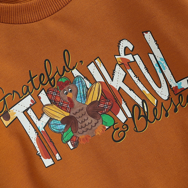 Grateful, Thankful, Blessed | Girls Thanksgiving Outfit