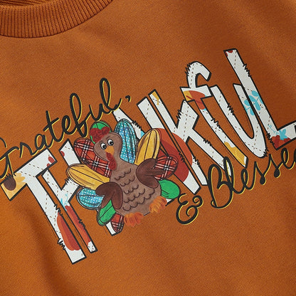 Grateful, Thankful, Blessed | Girls Thanksgiving Outfit