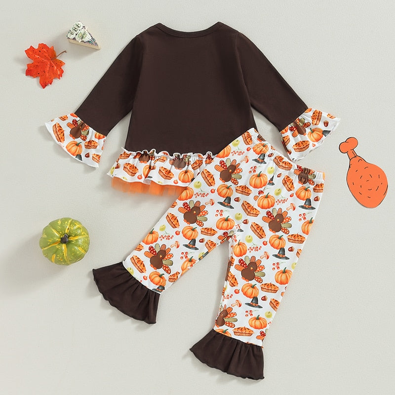 Turkey & Pumpkin Delight Thanksgiving Outfits | Toddler Kid Baby Girls Boutique Style