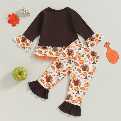 Turkey & Pumpkin Delight Thanksgiving Outfits | Toddler Kid Baby Girls Boutique Style