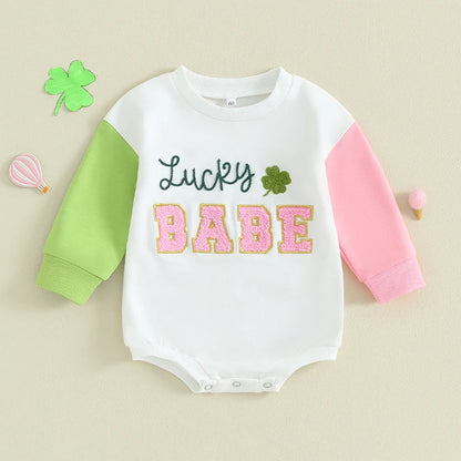 Lucky Baby Sweatshirt Romper | St. Patrick's Day Outfit