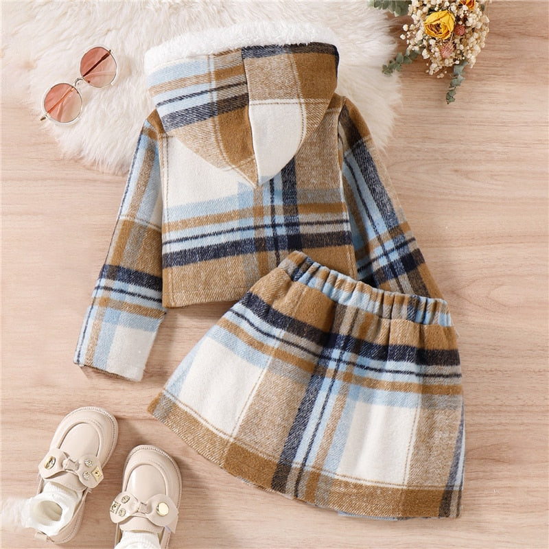 Plaid Skirt and Jacket Set for Girls itsykitschycoo