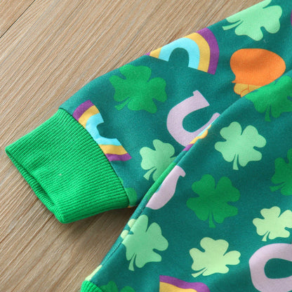 St. Paddy's Day Baby Boys Set | Long Sleeve Pullover + Sweatpants