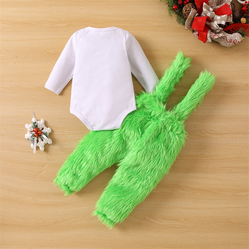 Baby Who Stole Christmas Outfit | Green Fleece Grinch Set