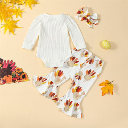 Thanksgiving Day Baby Girl Outfits |  'My First Thanksgiving' Set