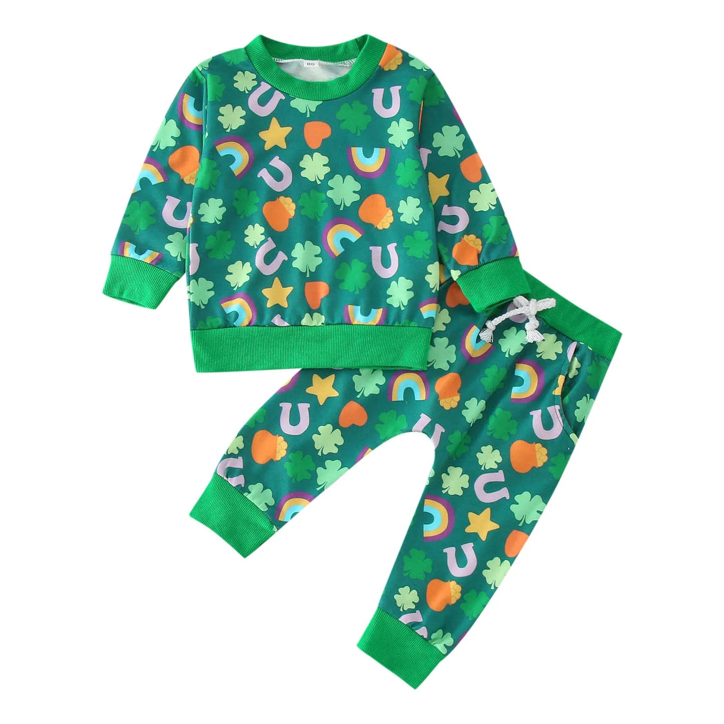 St. Paddy's Day Baby Boys Set | Long Sleeve Pullover + Sweatpants