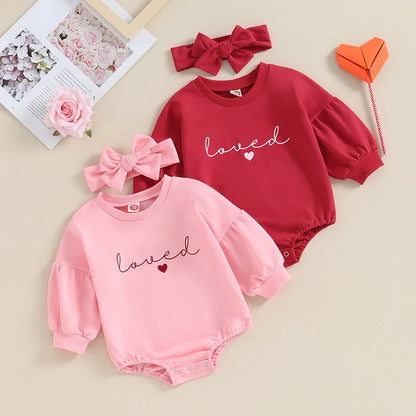 Baby Girls Rompers | Puff Long Sleeve Sweatshirt Set