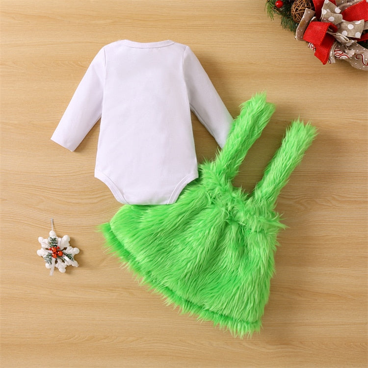 Baby Who Stole Christmas Outfit | Green Fleece Grinch Set