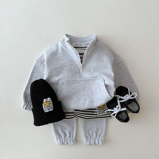 Cute and Cozy Kids Tracksuits | Quarter Zip Sweatshirt & Matching Joggers
