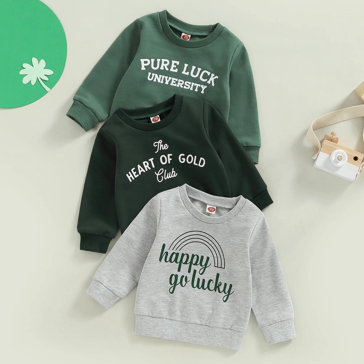 Oversized St. Patrick's Day Letter Printed Sweatshirt | Long Sleeve Top