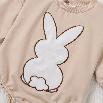 Bunny Delight | Beige Long Sleeve Sweatshirt